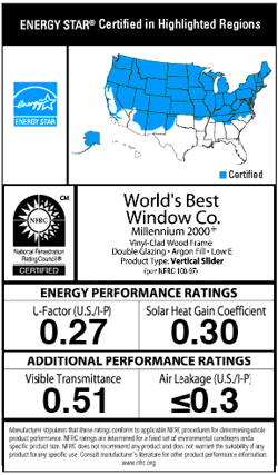 ENERGY STAR certified window label